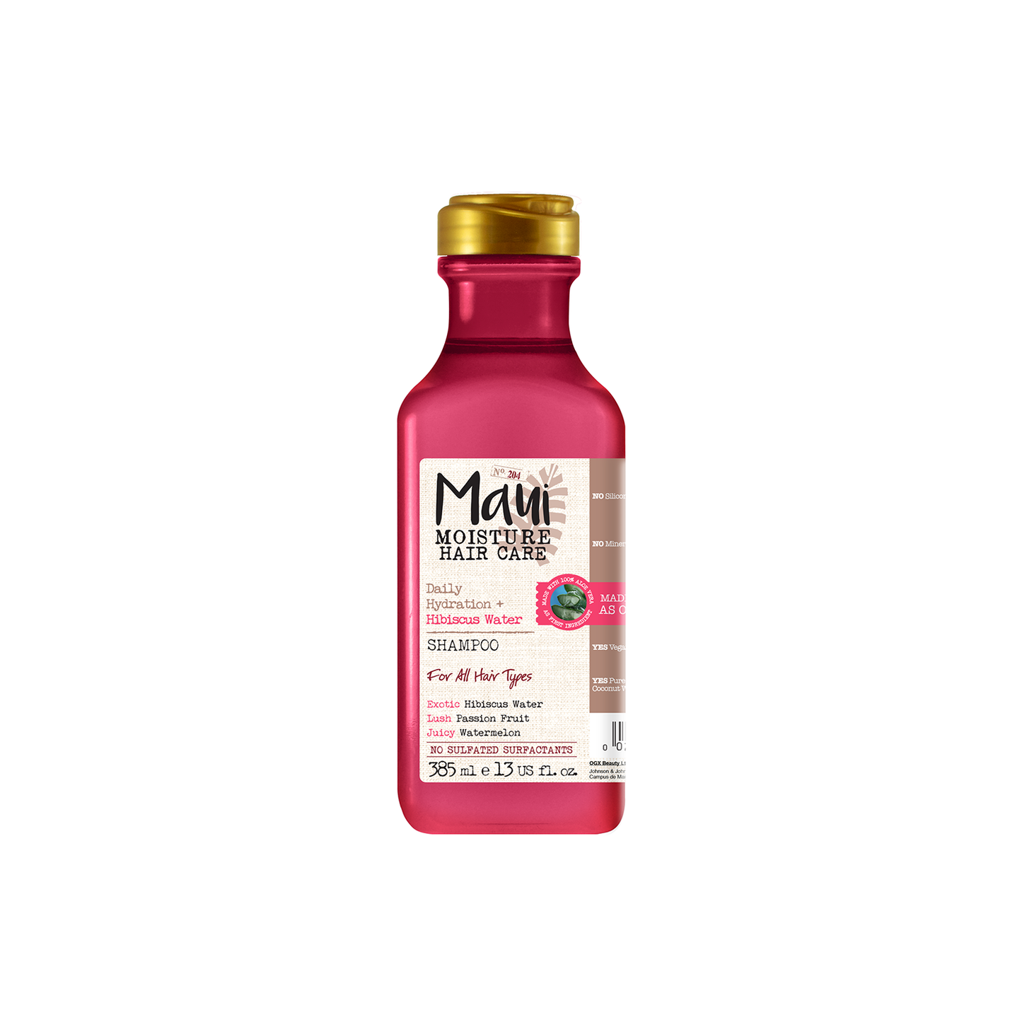 Maui Moisture Lightweight Hydration Hibiscus Water & Aloe Vera Shampoo for All Hair Types 385ml