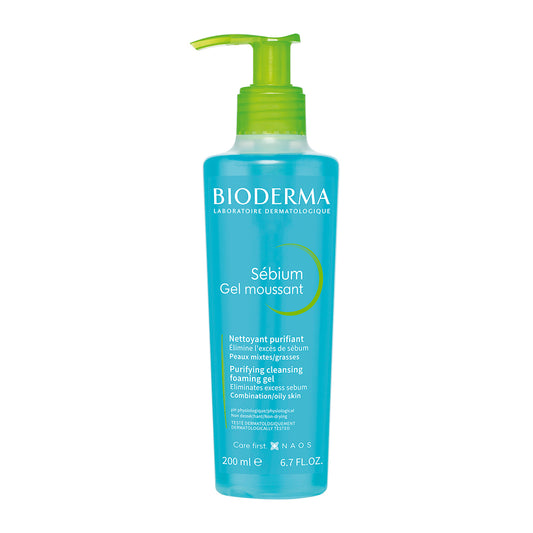 Bioderma Sebium Foaming Cleansing Gel 200ml Purifying And Foaming Gel For Combination To Oily Skin