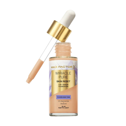Max Factor Miracle Pure Foundation With Serum For Face 30-40 Fair To Light 30ml