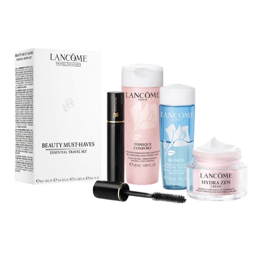 Lancome Anti Stress Cream Spf15 15ml, Confort Tonique 50ml, Bi-Facil Make-Up Remover 30ml, Mascara N01 Black 2ml Set