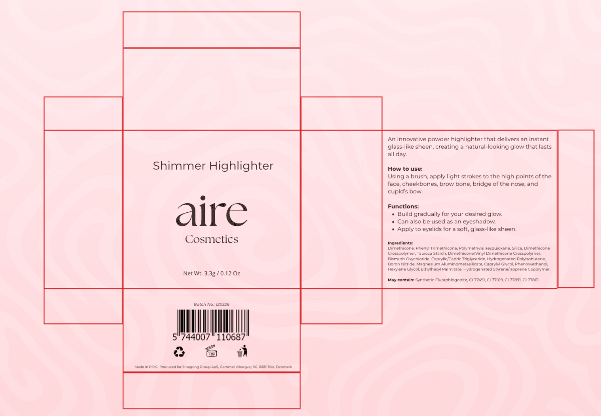 Aire Cosmetics Shimmer Highlighter 3.3g